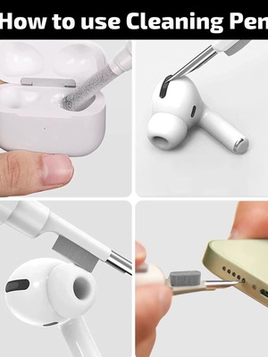 AirPods accessories set with silicone strap and 3-in-1 cleaning pen