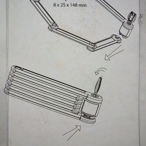 Bicycle locking mechanism new, 6 steel links with plastic coating