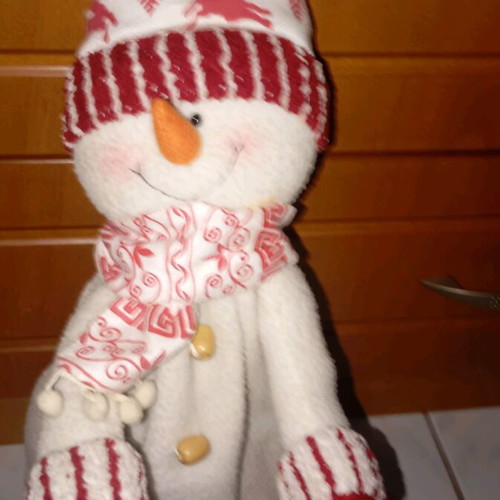 Christmas fabric snowman doll like new