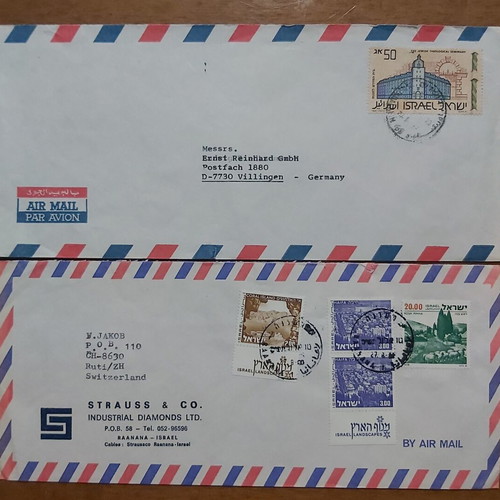 Israel 10 different FDC used with first day of issue postmarks