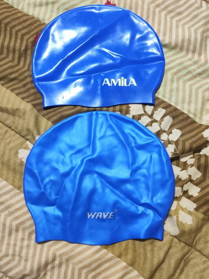 Children's swimming caps pack of 2, silicone, like new