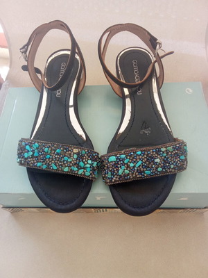 Gianna Kazakou sandals size 36 like new with turquoise stones and silver details