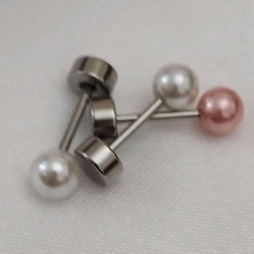 Stainless steel stud earrings, 3 pairs in gift packaging