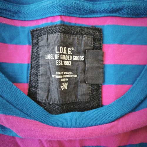H&M striped T-shirt medium like new pink and blue