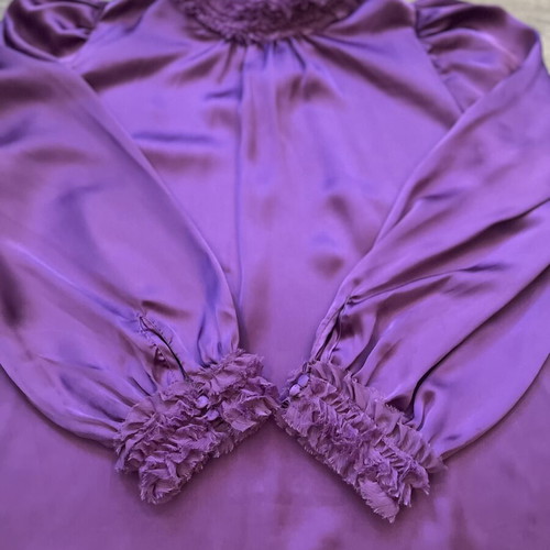 Zara Satin High Neck Blouse purple size XS like new