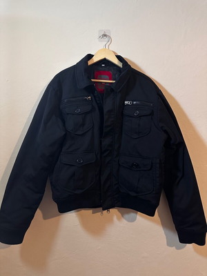 Bomber jacket used black XXL with multi-pocket design