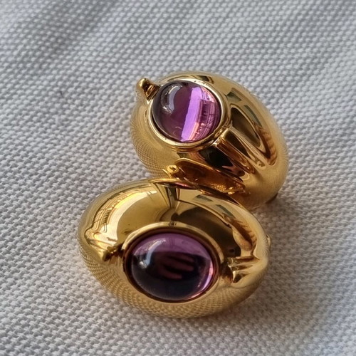 Vintage earrings used with purple stone