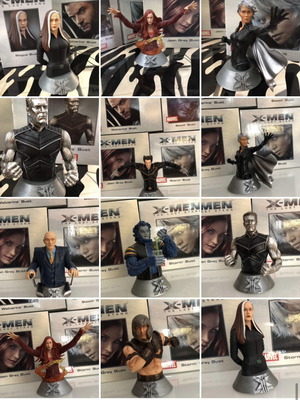 X-MEN MOVIE СМОЛИСТИ БЮСТОВЕ ПЪЛЕН КОМПЛЕКТ ОТ 8 ВЪРКОЛАКОВИ БУРИ ДЖИЙН ГРЕЙ ПРОФЕСОР X НЕЩАСТЛИВ ЗВЯР КОЛОС X-TREME РЯДЪК ЛИМ ЕД НОМЕРИРАН НОВ MINT