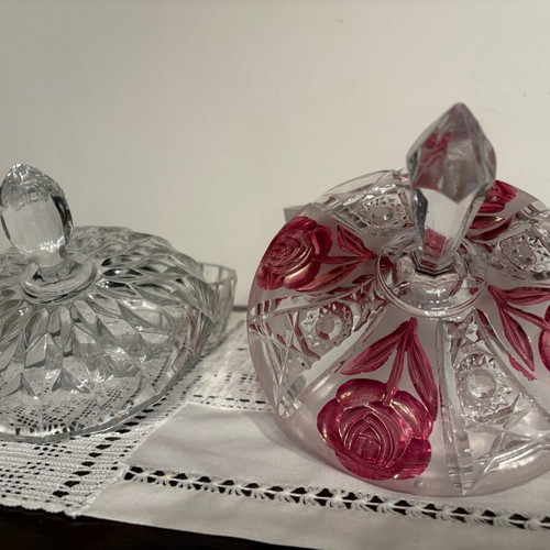 Crystal candy dishes like new, set of 2 pieces