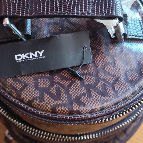 DKNY Nesting Pouch Set brown monogram, like new