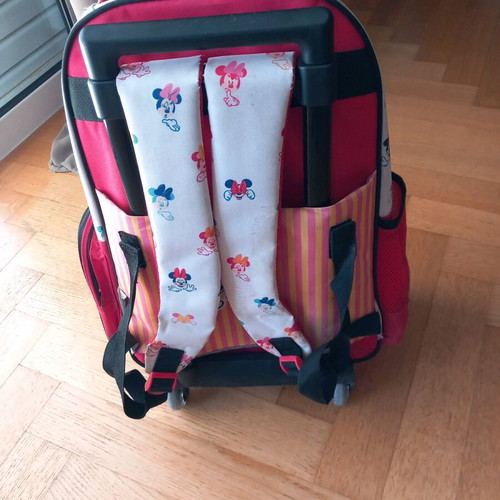 School trolley bag used with tear on side pocket
