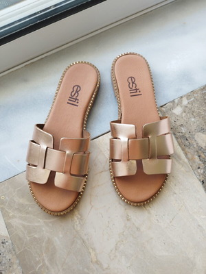 Estil leather sandals like new, pink gold