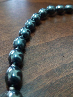 Necklace with hematite and silver elements used