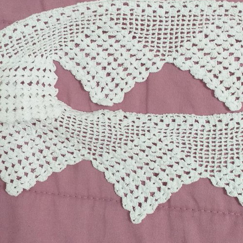 Lace for pillowcase new, handmade knitted, white