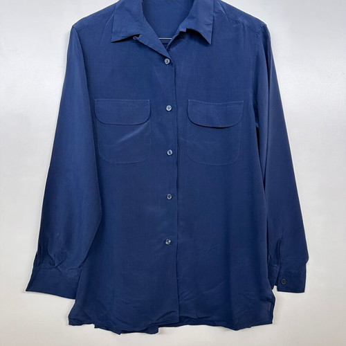 Silk shirt Benetton like new, dark blue, size 42
