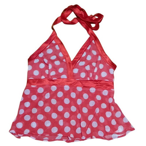 Polka Dot Top Red-White Used with Satin Tie
