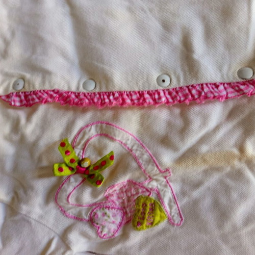 Set of 3 summer baby rompers used, size 6 months, thin fabric