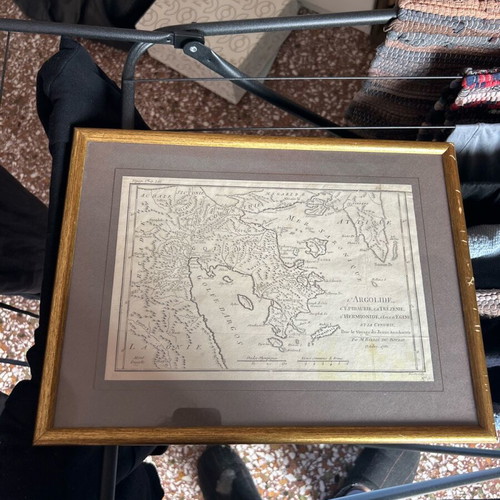 Engraving map print used, collectible