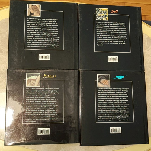 Art books used, Dali, Botticelli, Picasso, Impressionists set