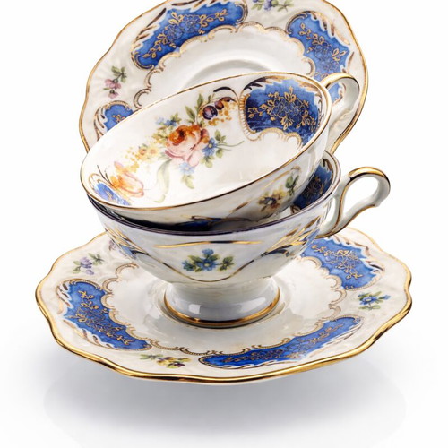 Set of 2 porcelain cups and saucers W Bavaria Germany US Zone used