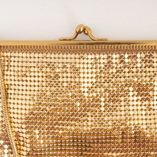 Vintage Whiting & Davis Style Gold Metal Mesh Evening Bag used