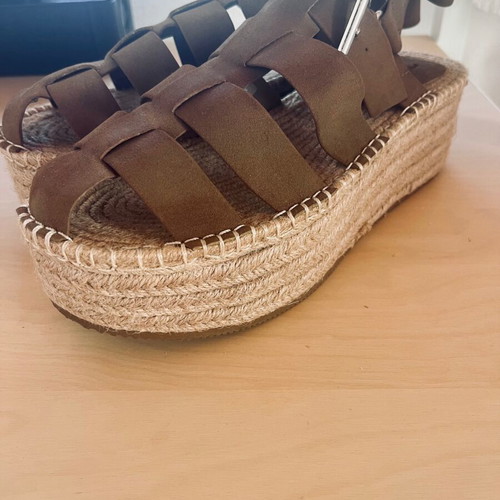 Pull & Bear platform espadrilles like new, brown, size 40