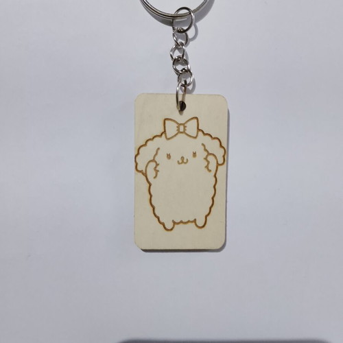 Ξύλινο μπρελόκ με χάραξη Pompompurin Sanrio σαν καινούργιο
