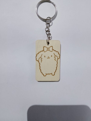 Ξύλινο μπρελόκ με χάραξη Pompompurin Sanrio σαν καινούργιο