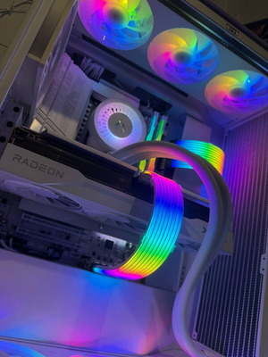 Gaming Streaming Enthusiast PC Workstation with 9800X3D CPU and XFX RX 9070 XT GPU