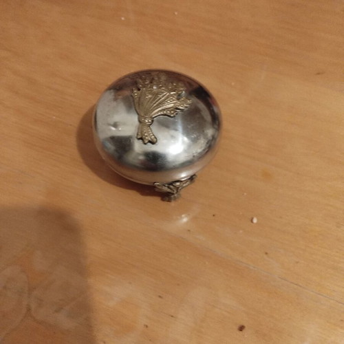 Jewelry box silver color with gold detail