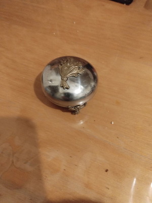 Jewelry box silver color with gold detail