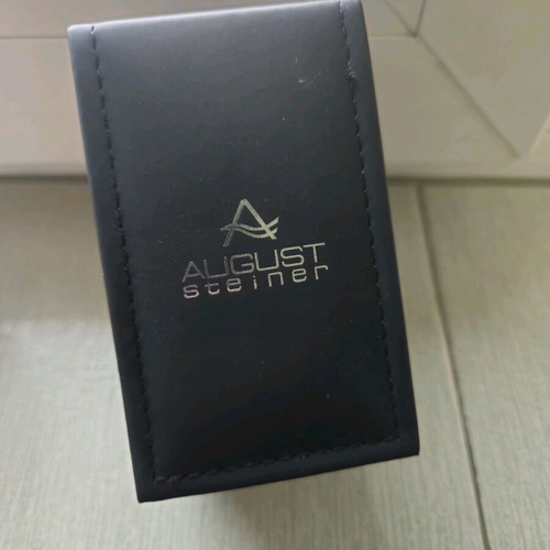 August Steiner men's watch new with black leather strap