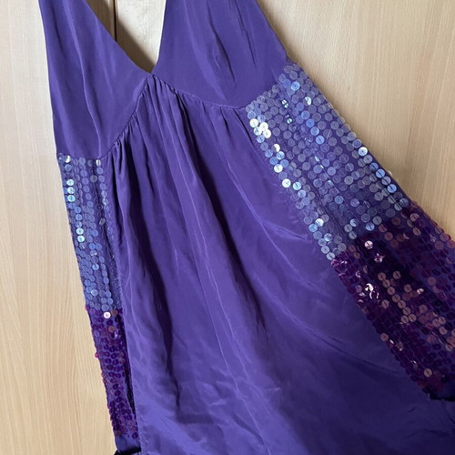 Purple short dress with sequins on sides
