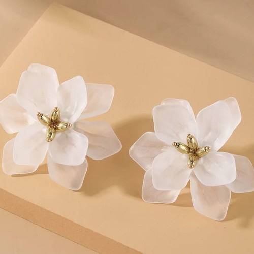 Statement earrings Parfois new, white and gold