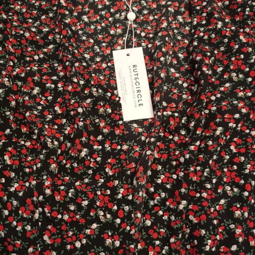 Midi dress new with very cool fabric, black and red