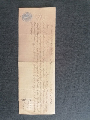 Bill of exchange 1887 used, Ottoman property in Larisa