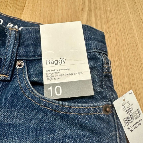Gap Jean kids baggy pants new, age 10-11, blue