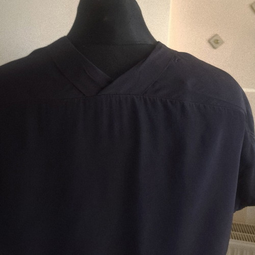 Falconeri silk blouse like new, navy blue, hidden buttons