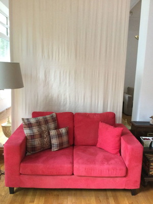 Διθέσιος καναπές φούξια σαν καινούργιο