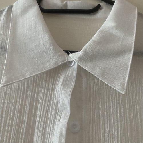 White Long Shirt Tunic Plissé used, size XS