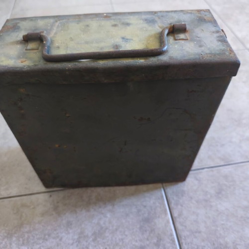 Military box used, possibly for ammunition, functional latch