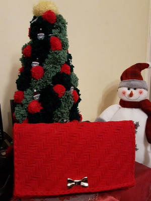 Knitted clutch bag new, canvas, 26x15 cm