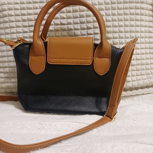 Women's crossbody bag new, small size, black with brown details
