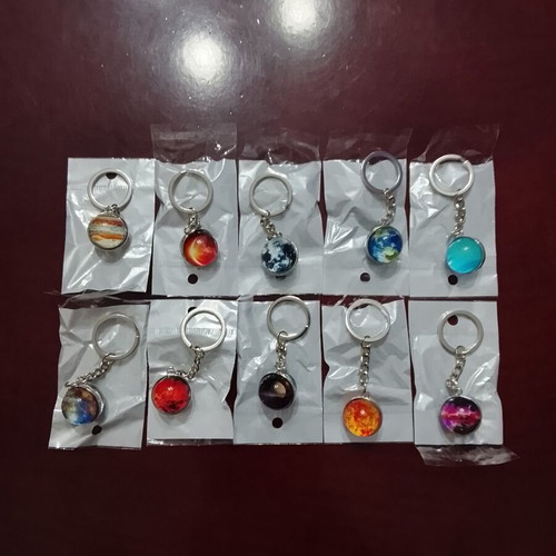 Planet keychains new, set of 10 metal solar system