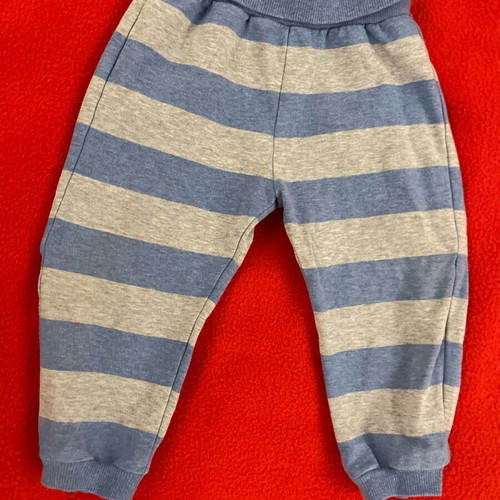 Mayoral sweatpants 12 months like new, blue gray striped