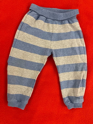 Mayoral sweatpants 12 months like new, blue gray striped