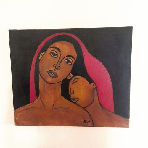 Fayum Style Canvas Artwork acrylic and icon painting pigments like new