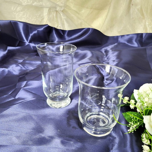 Belly decorative vase bell-shaped transparent like new, set of 2