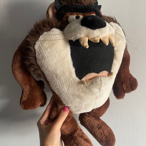 Taz Tasmanian Devil plush toy 1995 vintage used, WB Studio Store Looney Tunes