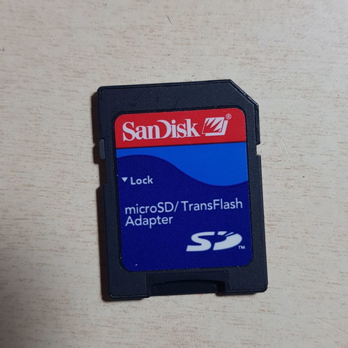 SanDisk microSD to SD adapter used